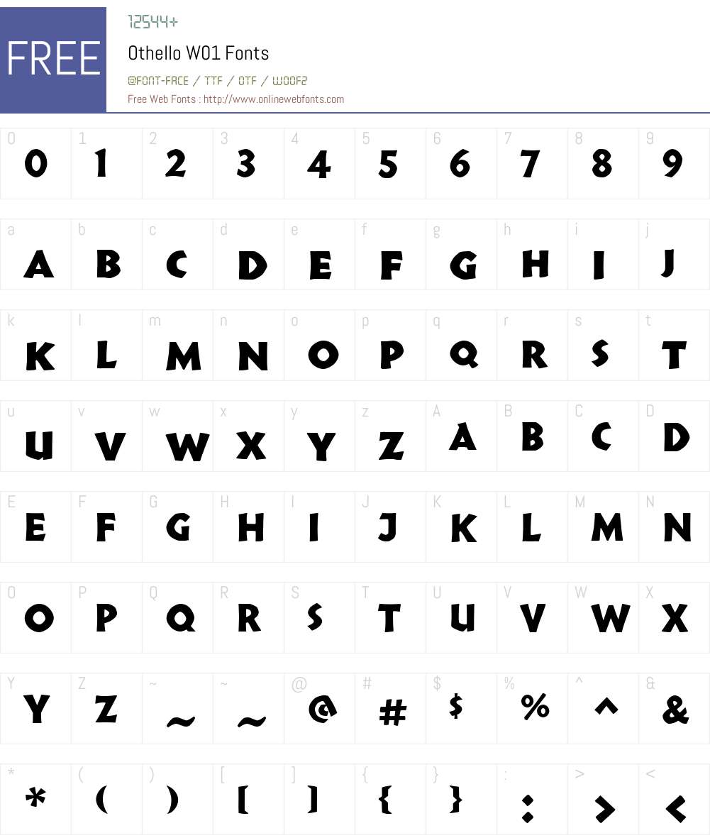 OthelloW01 Font Screenshots
