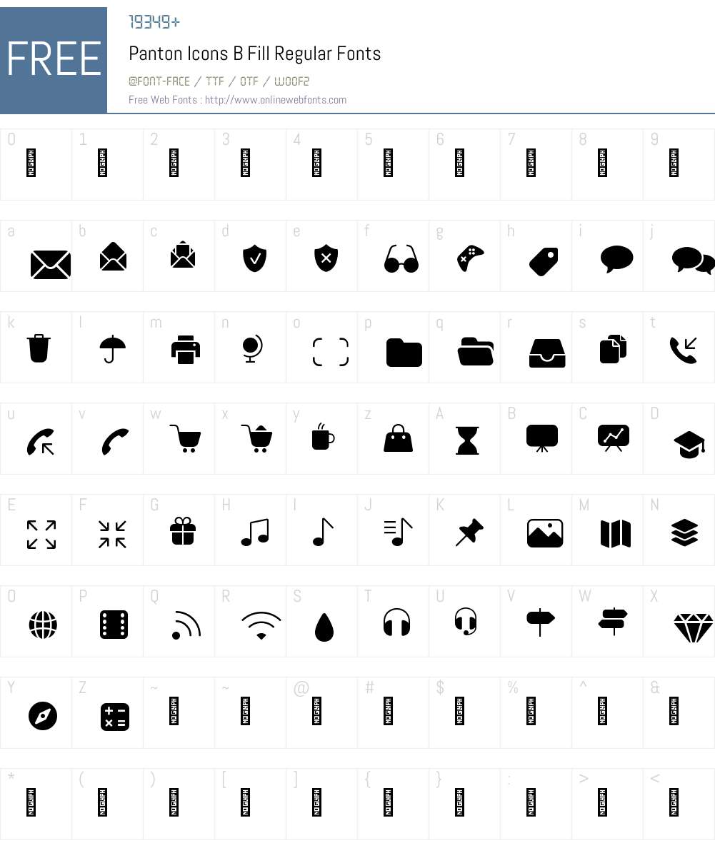 PantonIcons-BFillRegular Font Screenshots