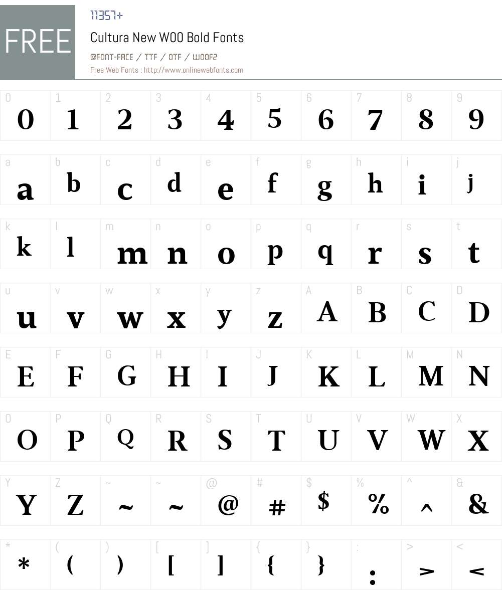 Cultura New Font Screenshots