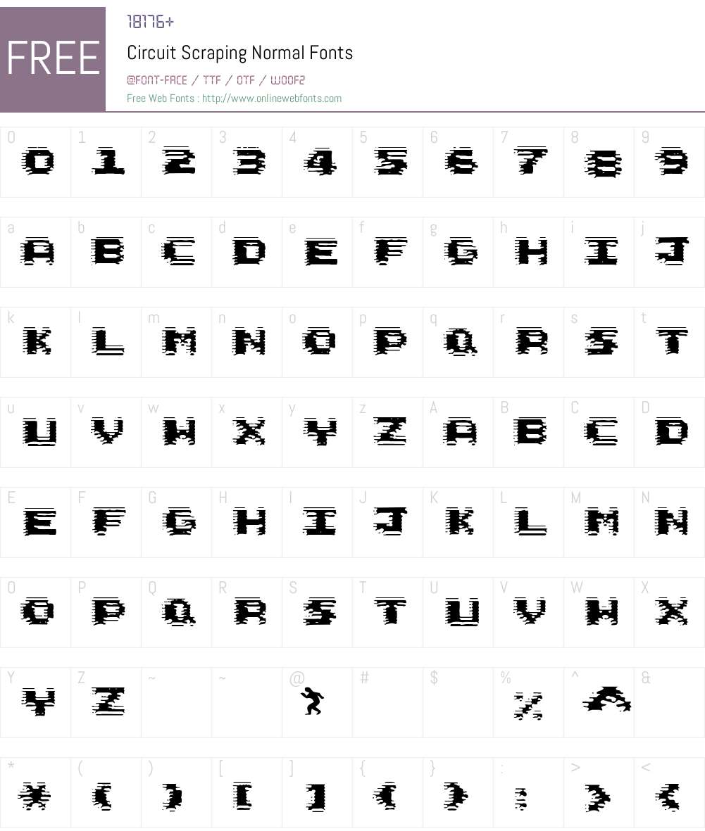Circuit Scraping Font Screenshots
