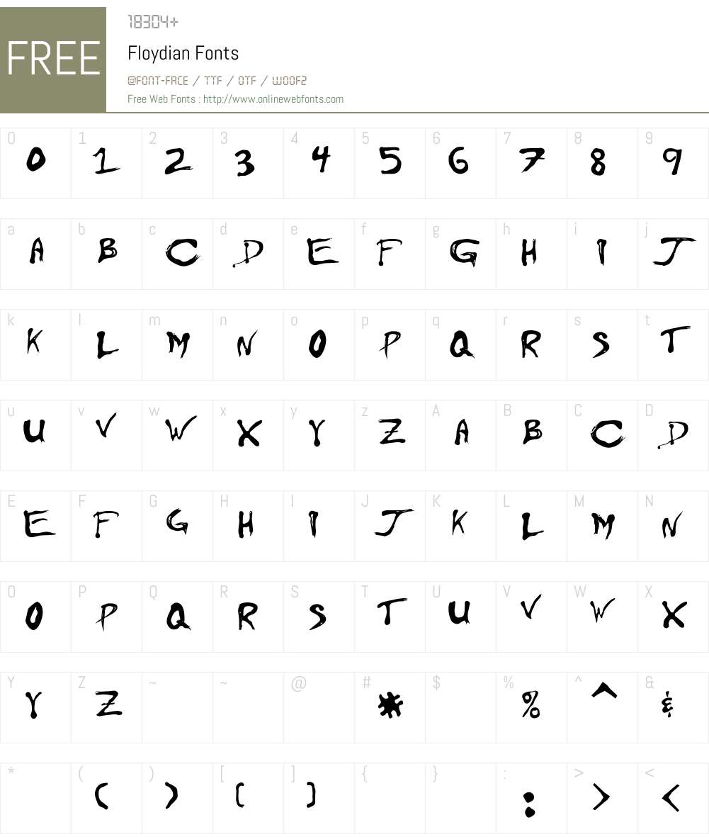 Floydian Font Screenshots