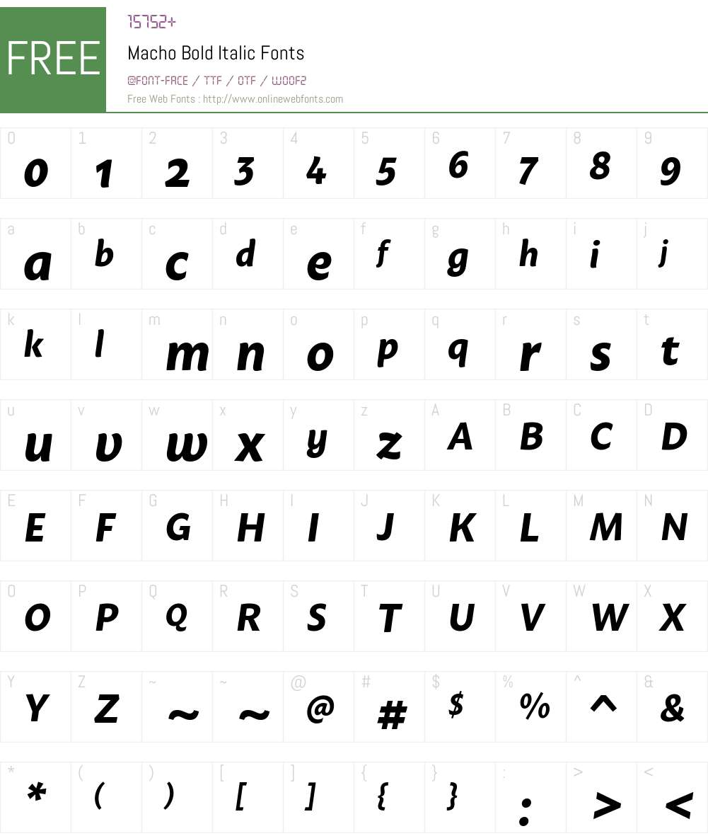Macho Bold Font Screenshots