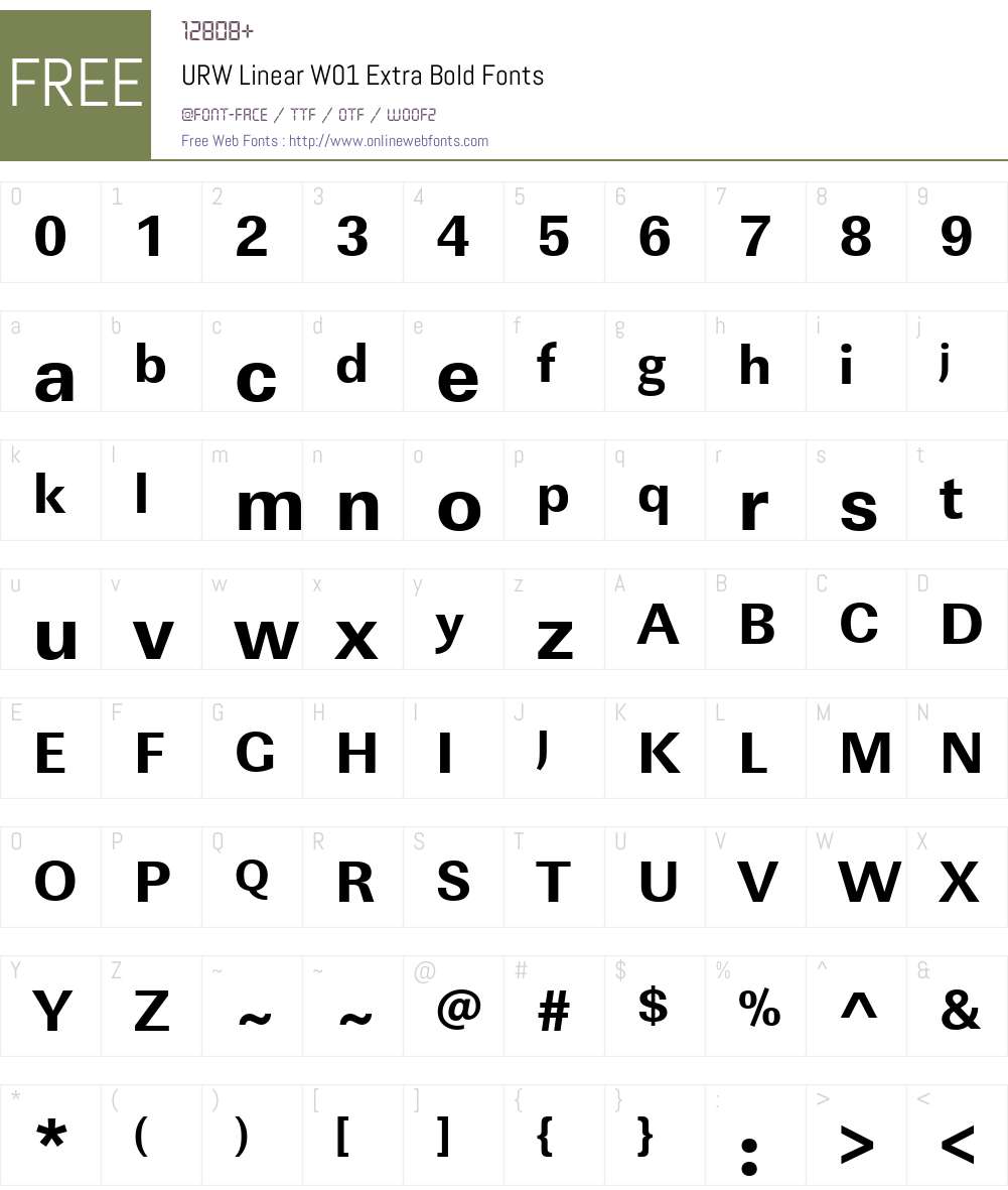 URWLinearW01-ExtraBold Font Screenshots