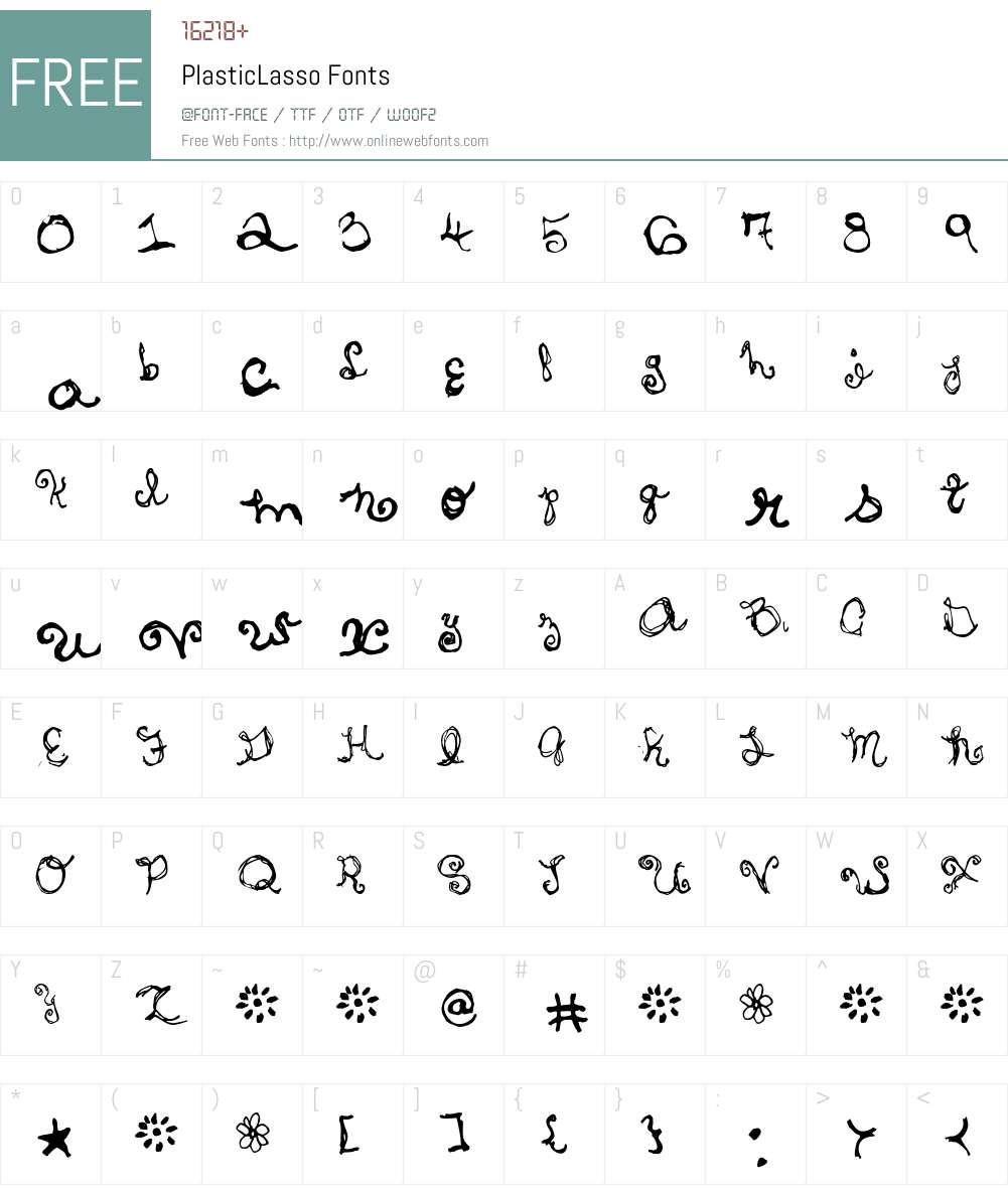 PlasticLasso Font Screenshots