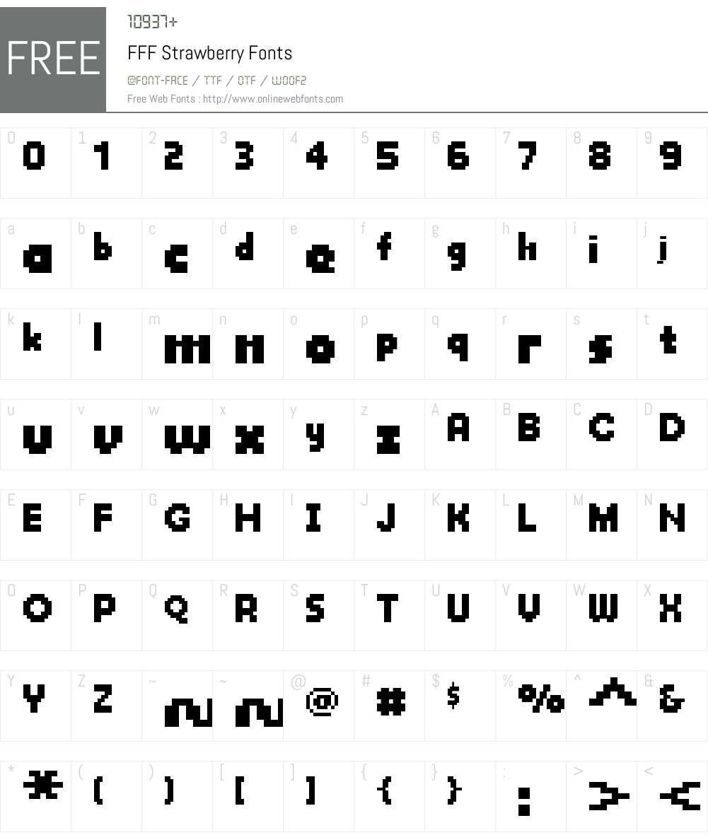 FFF Strawberry Font Screenshots