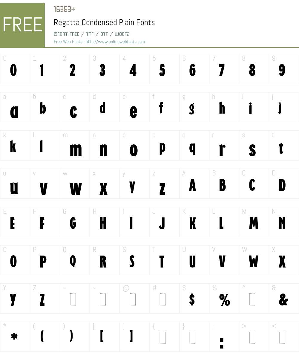 Regatta Condensed Font Screenshots