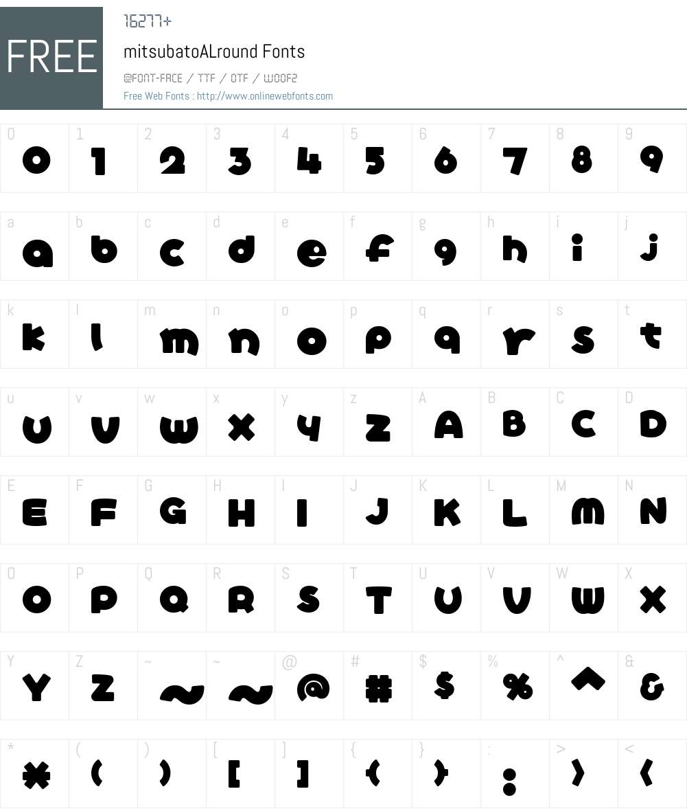 mitsubatoALround Font Screenshots