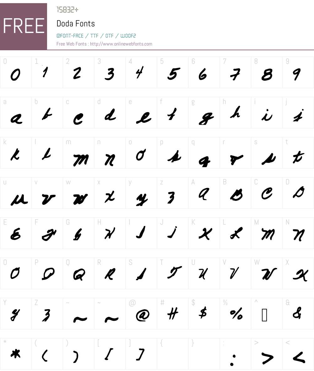 Doda Font Screenshots