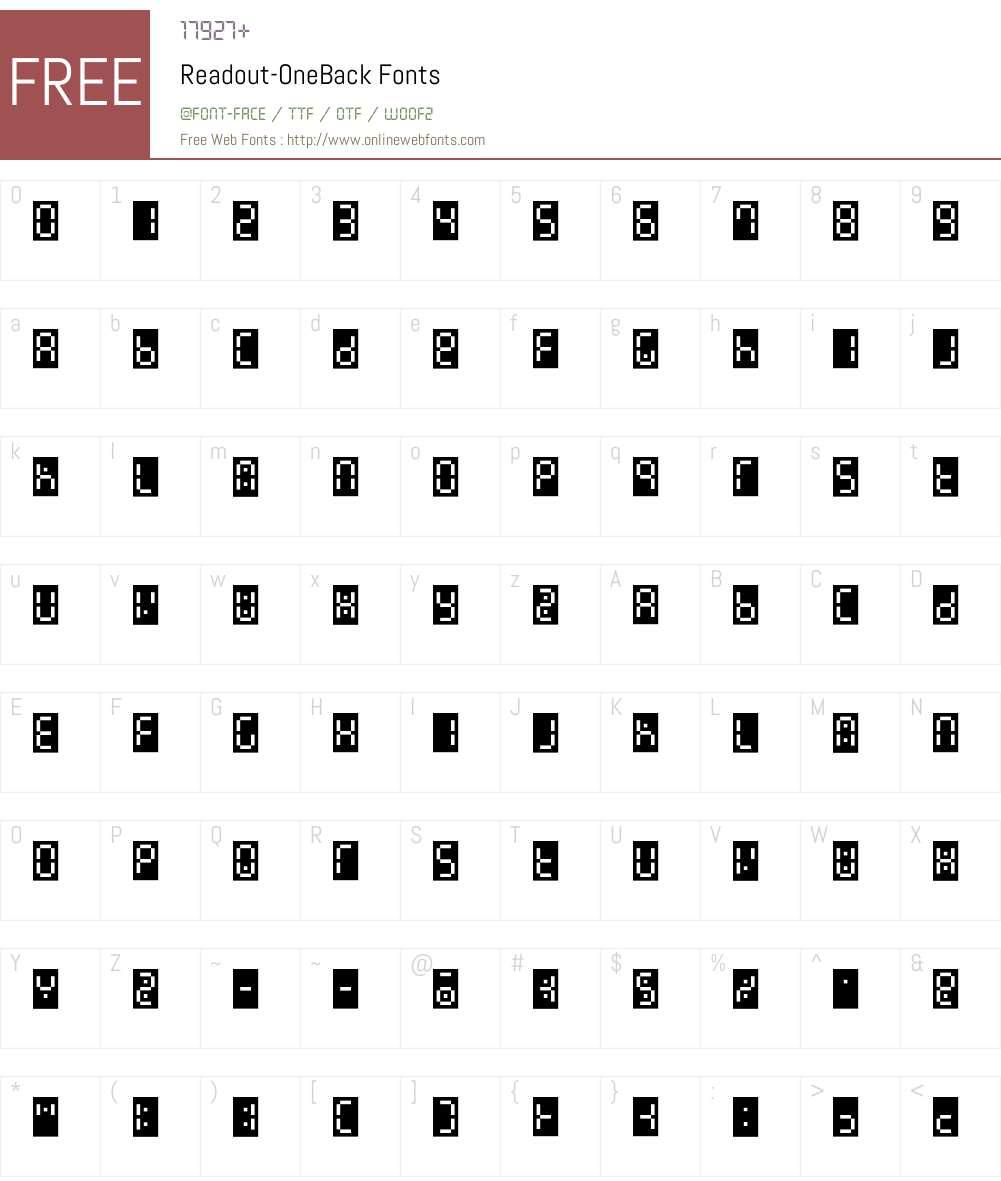 Readout Font Screenshots