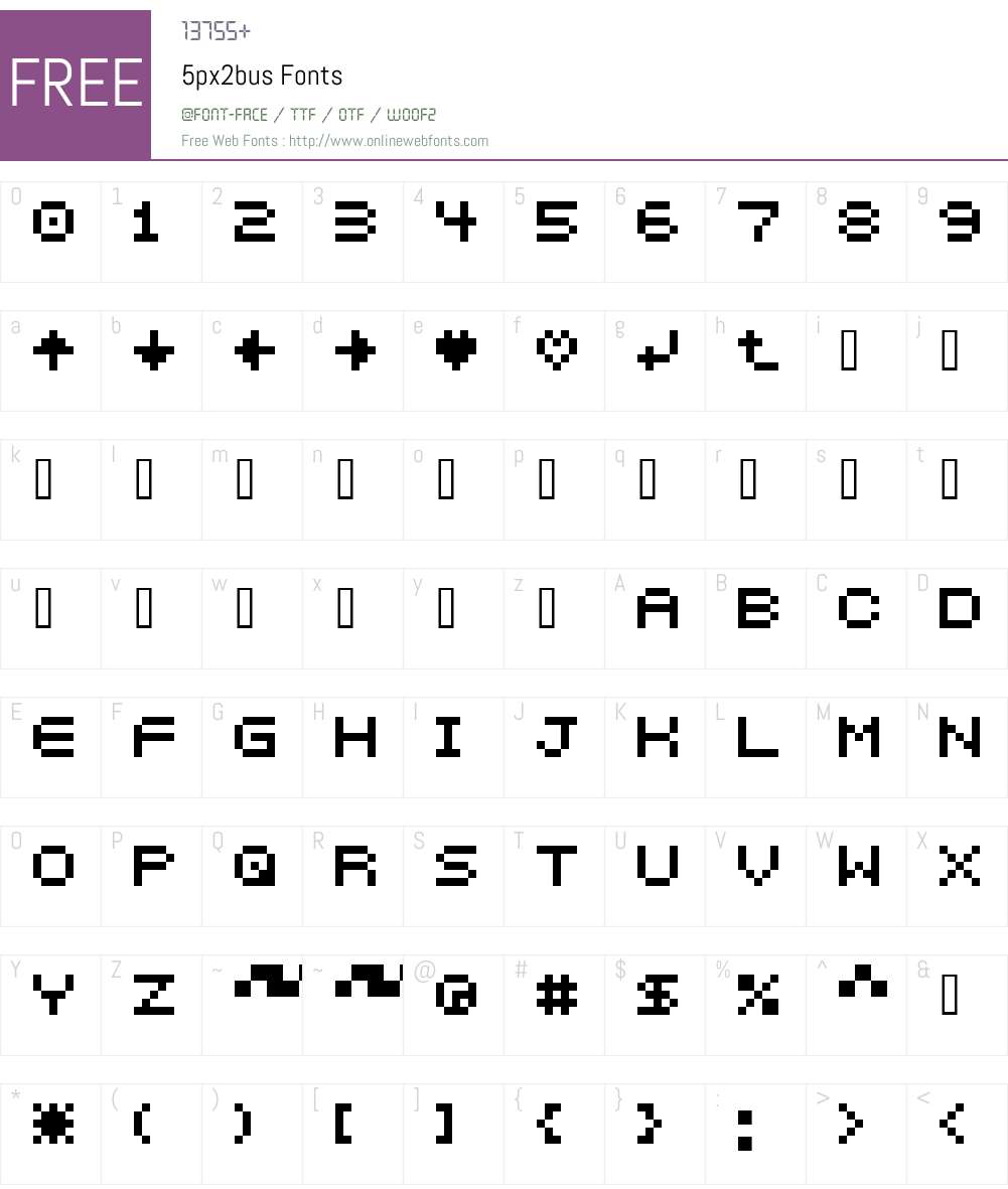 5px2bus Font Screenshots