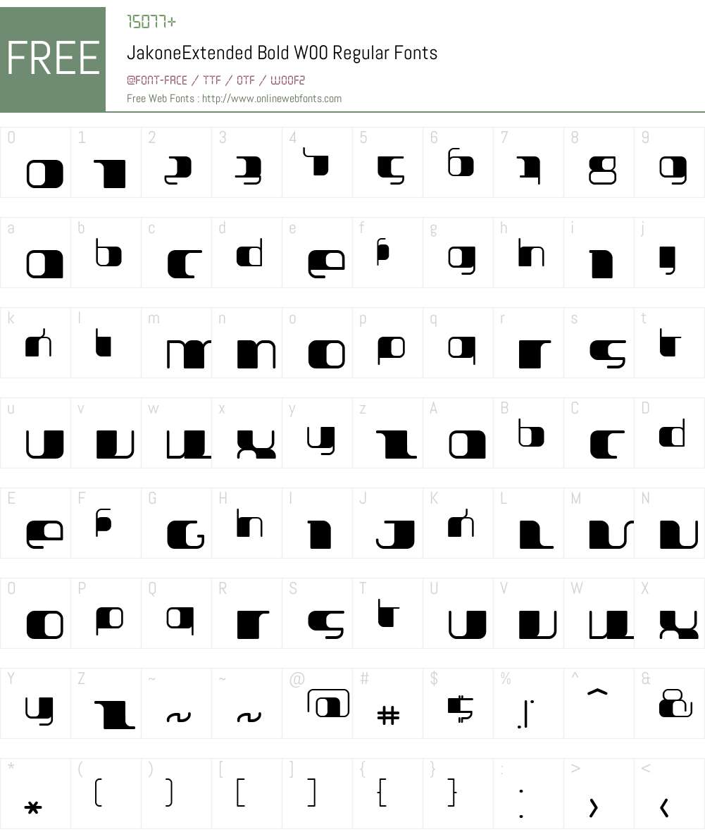 Jakone Font Screenshots