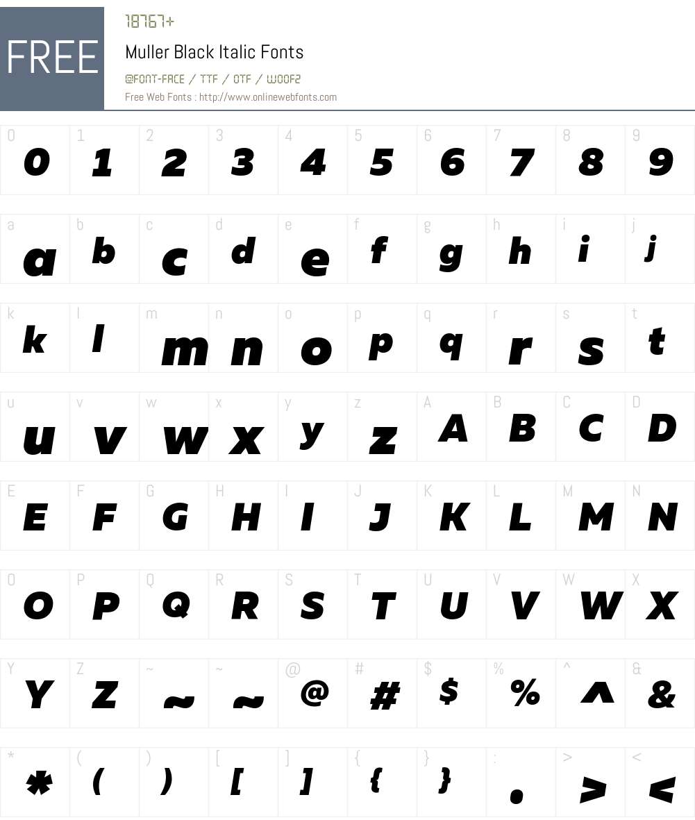Muller Black Font Screenshots