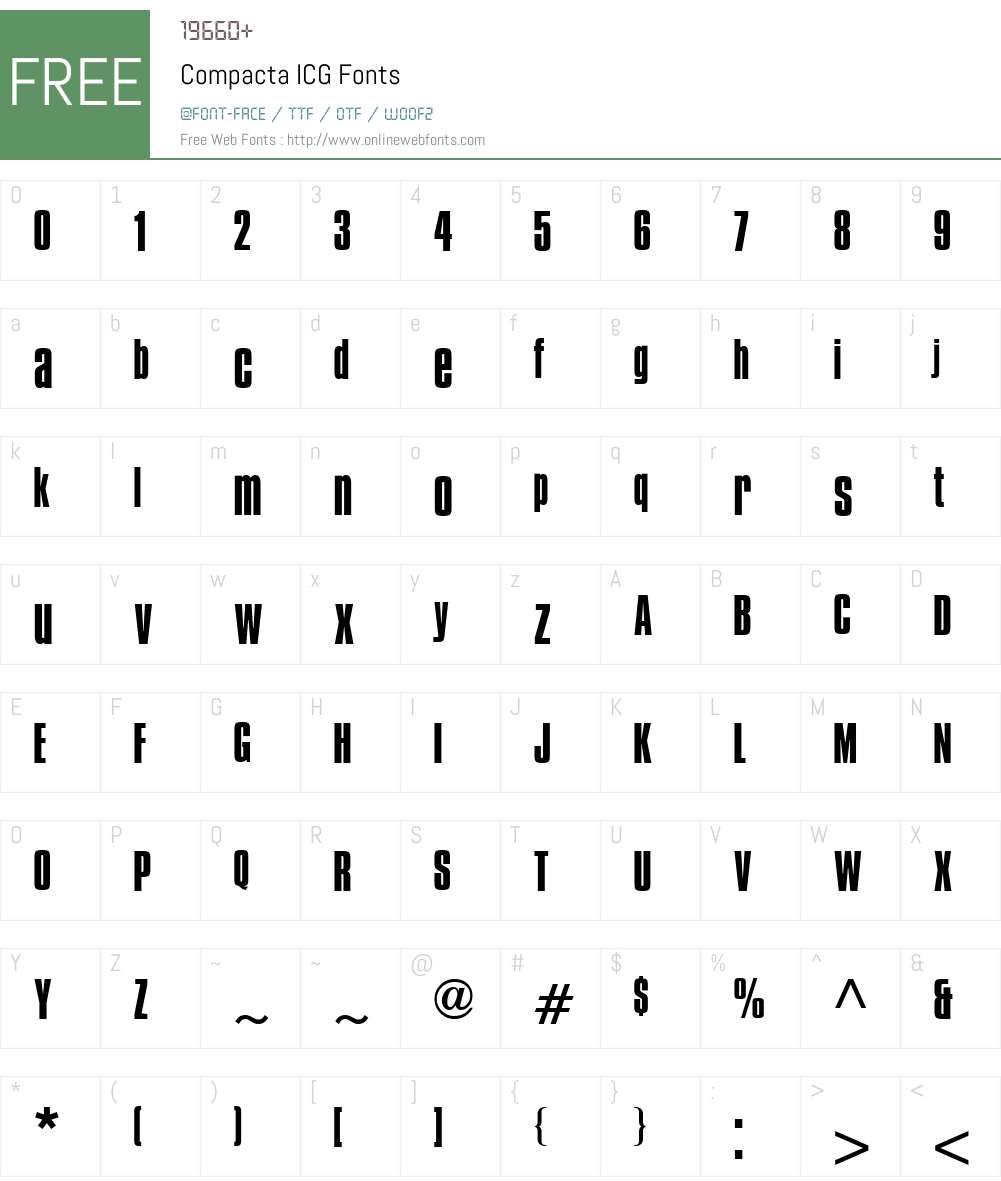 Compacta ICG Font Screenshots