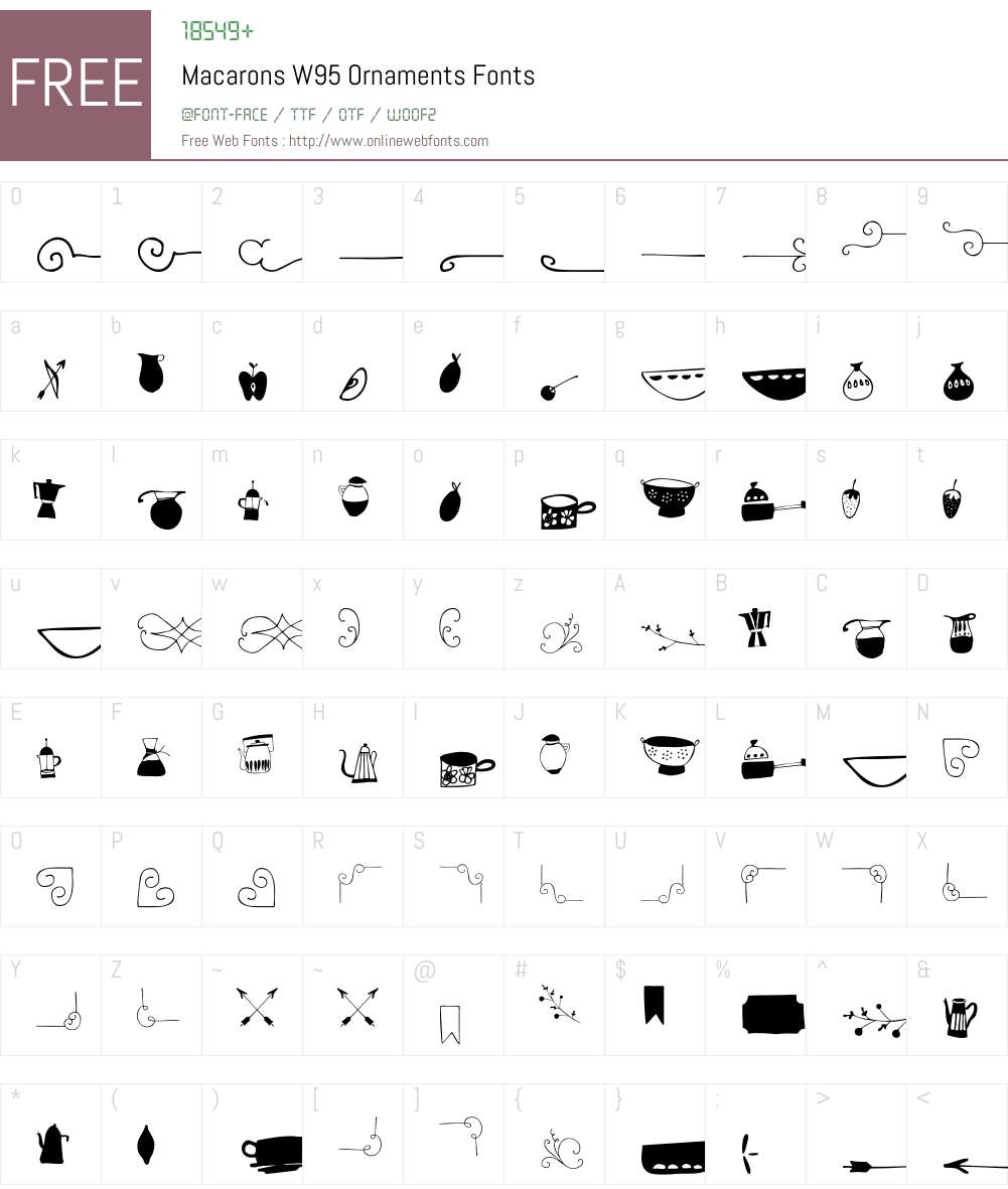 MacaronsW95-Ornaments Font Screenshots