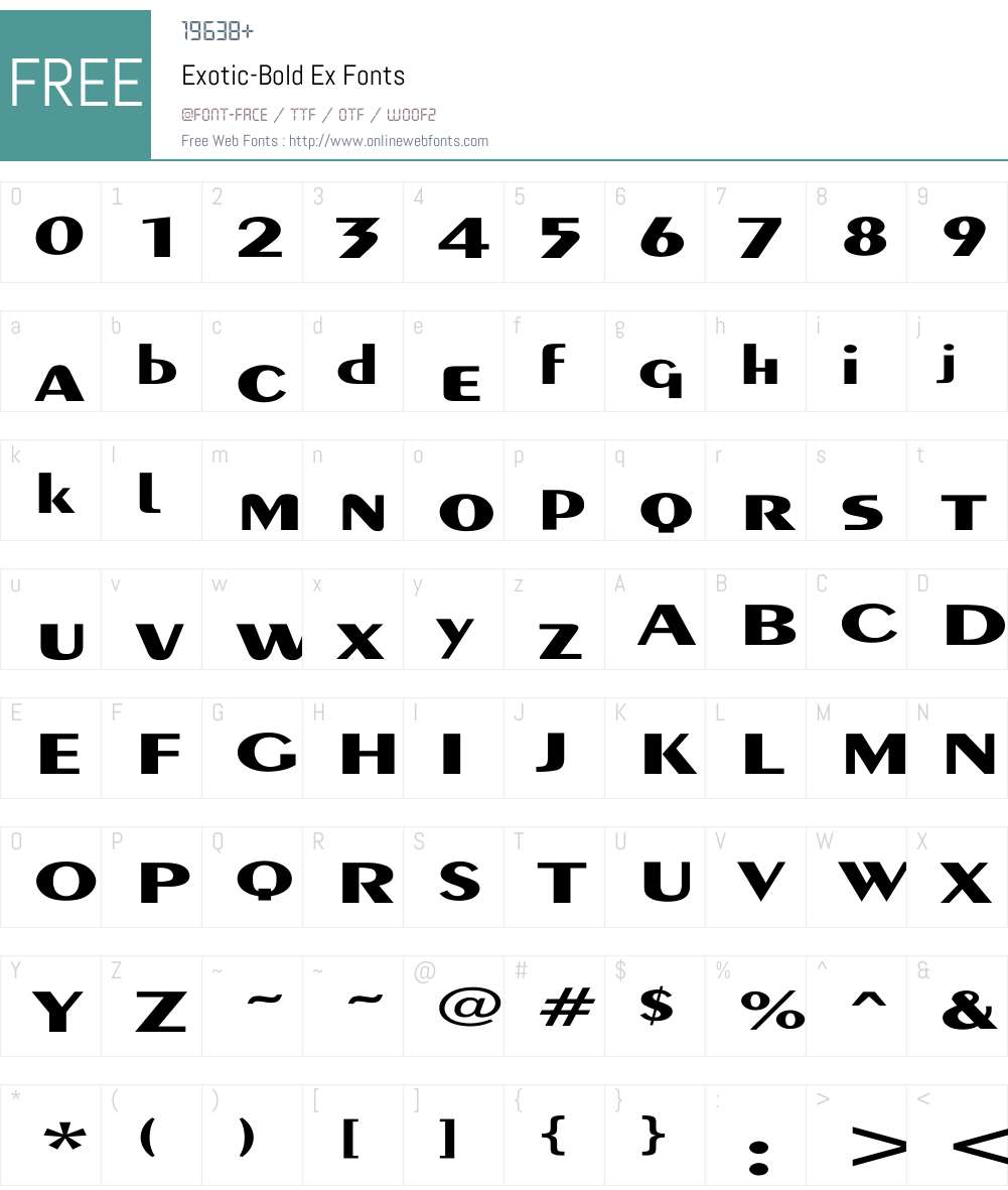 Exotic-Bold Ex Font Screenshots