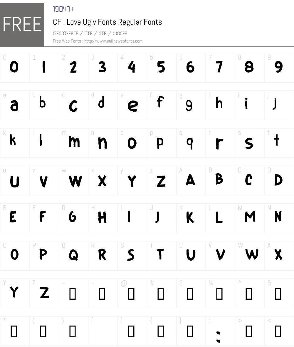 CF I Love Ugly Fonts Font Screenshots