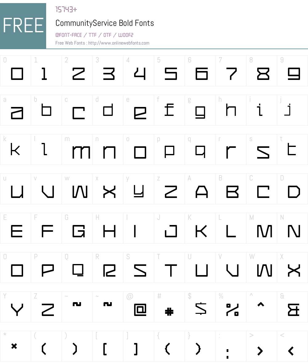 CommunityService Font Screenshots