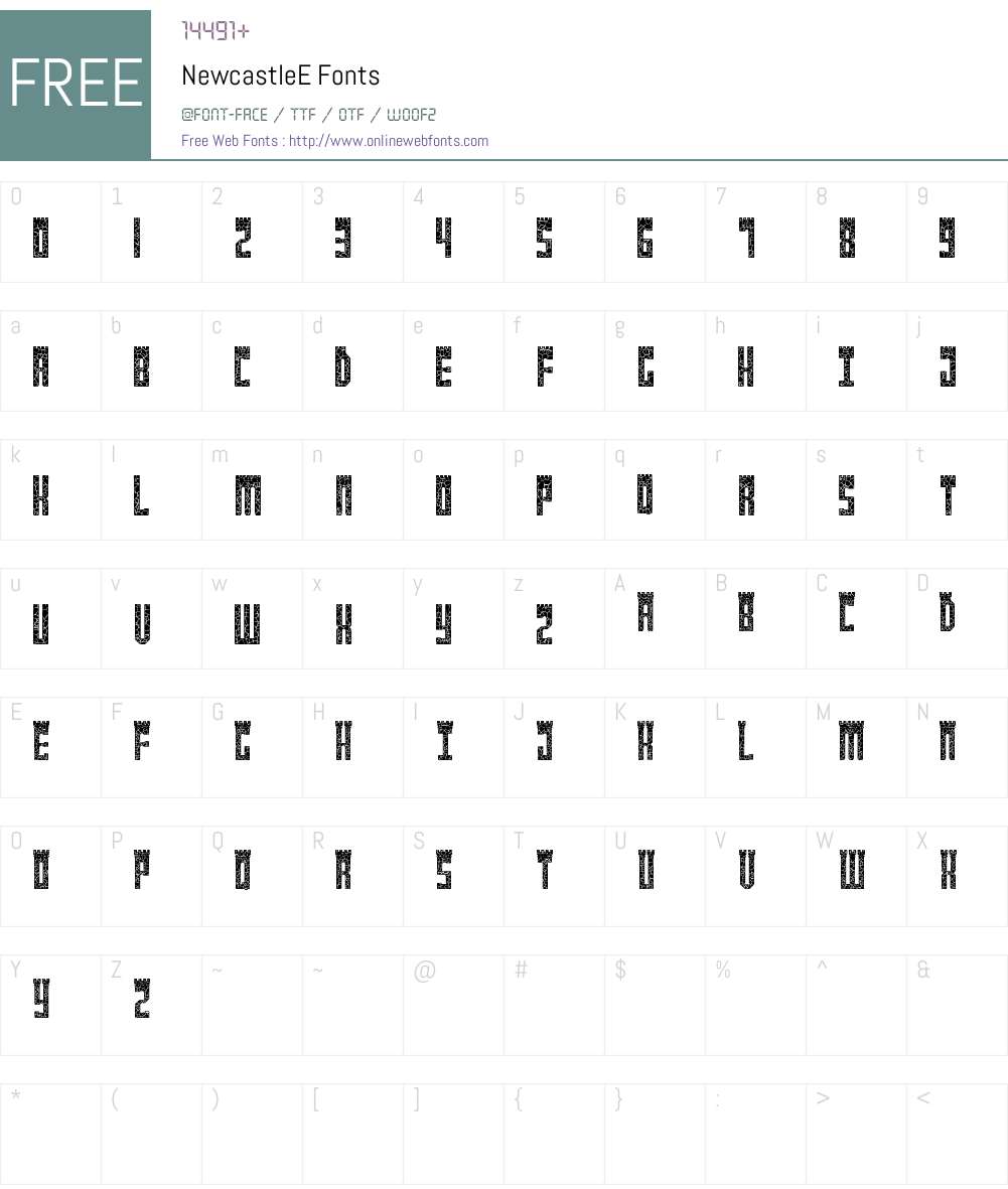 NewcastleE Font Screenshots