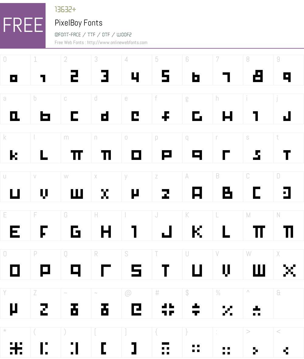 Pixelboy Font Screenshots