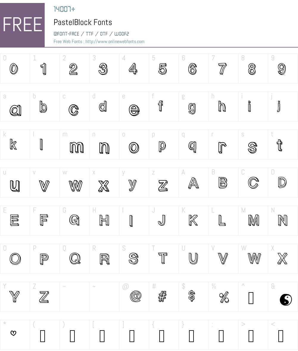 PastelBlock Font Screenshots