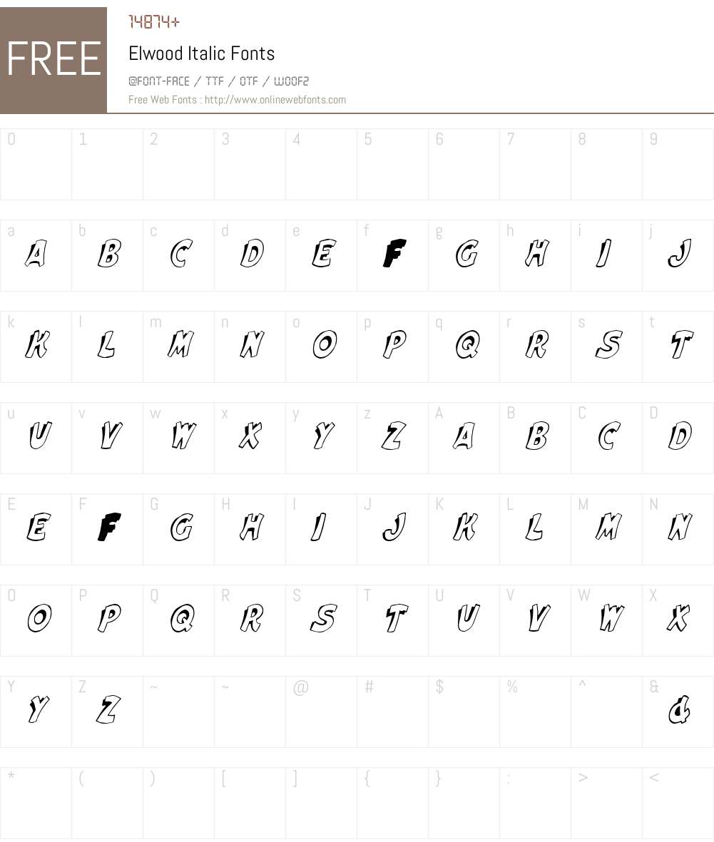 Elwood Font Screenshots