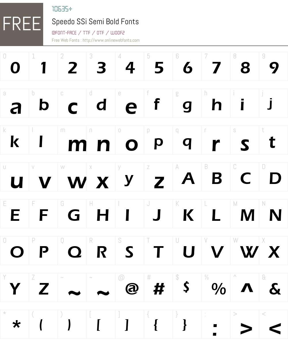 Speedo SSi Font Screenshots