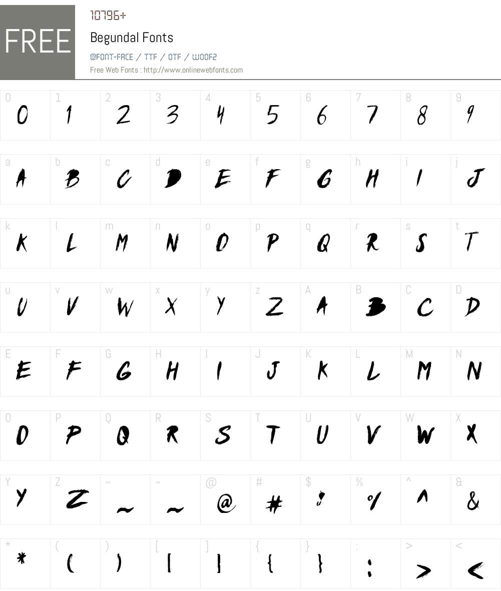 Begundal Font Screenshots
