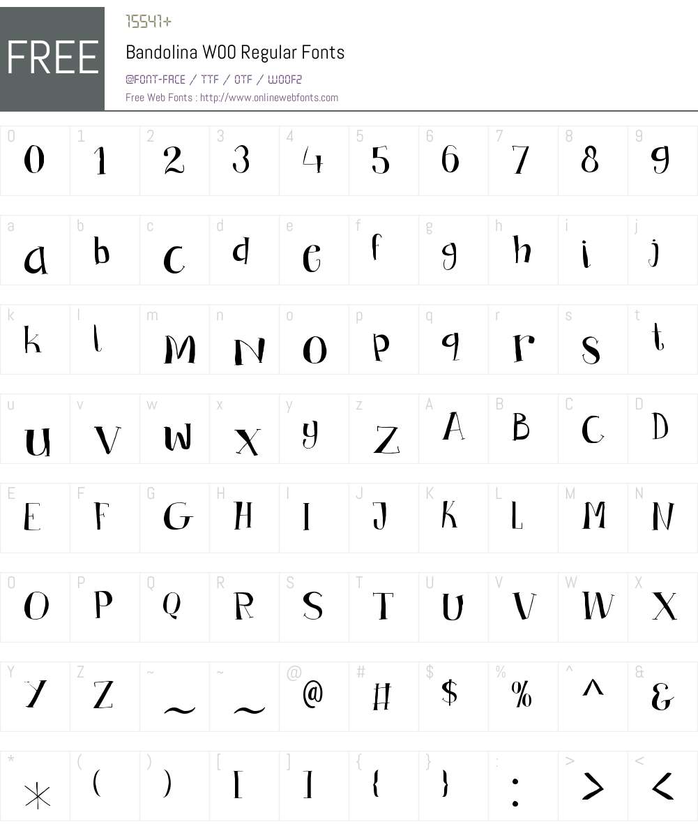 BandolinaW00-Regular Font Screenshots