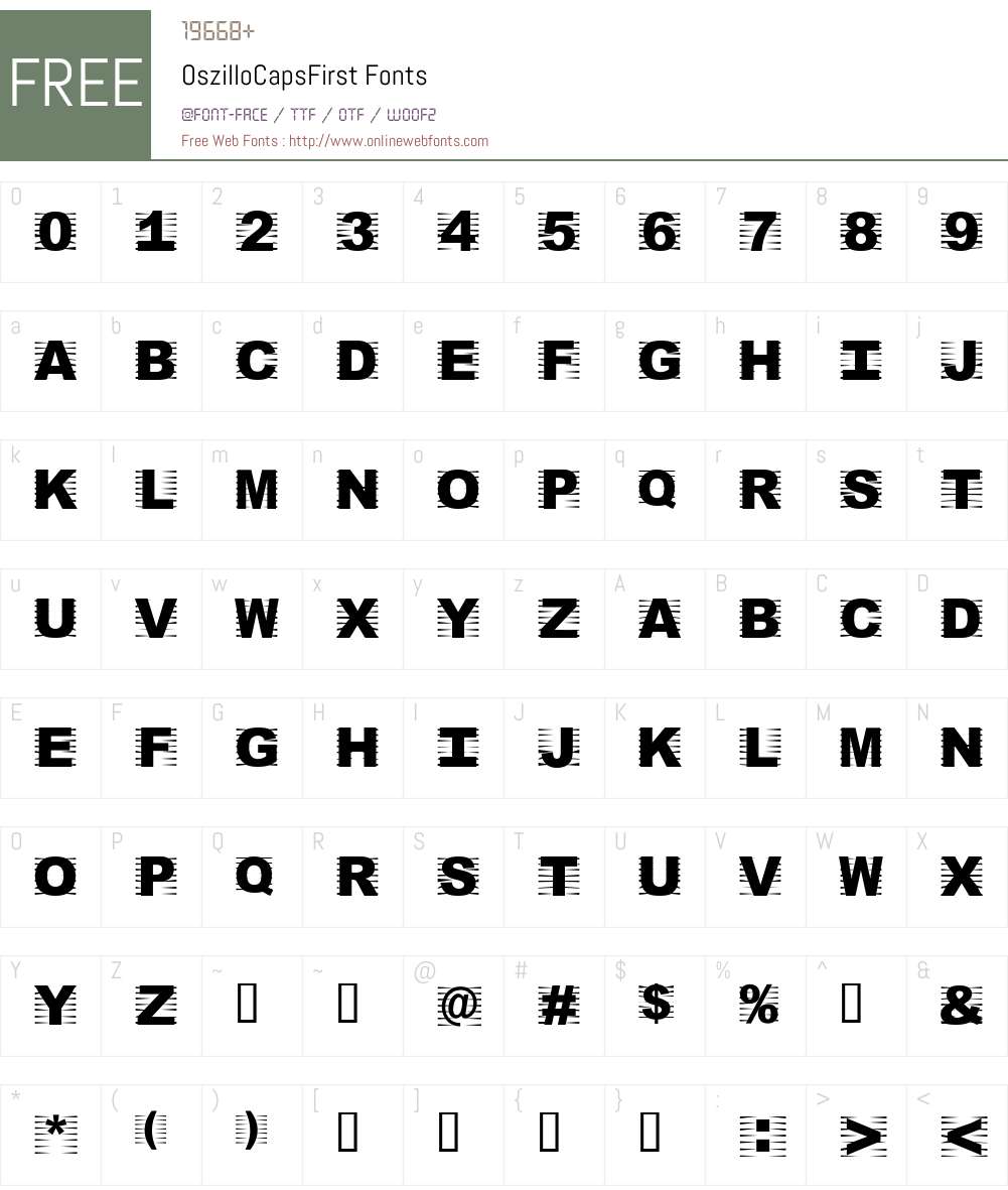 OszilloCapsFirst Font Screenshots