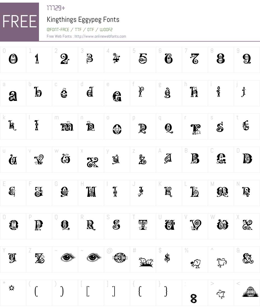 Kingthings Eggypeg Font Screenshots