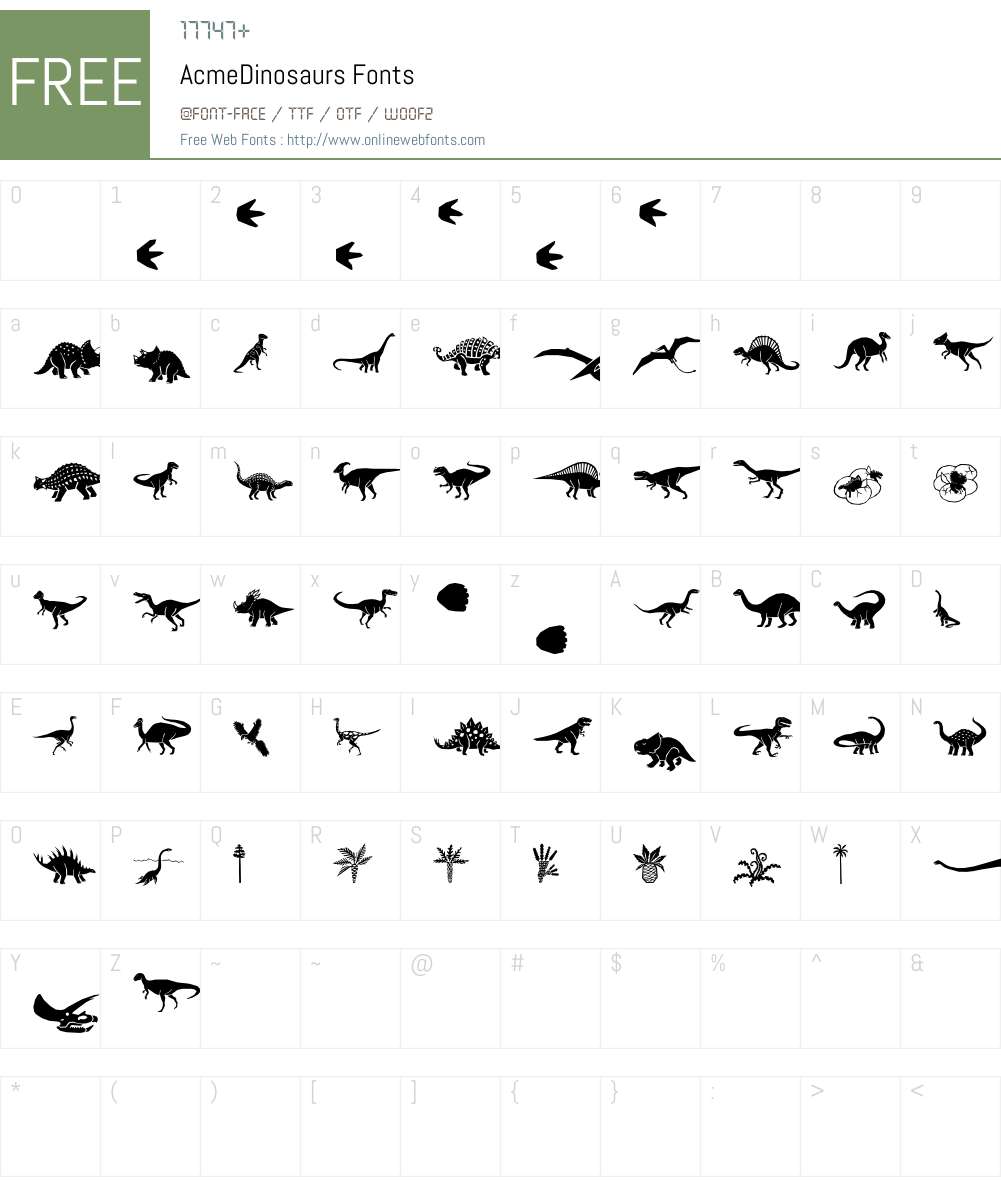 AcmeDinosaurs Font Screenshots