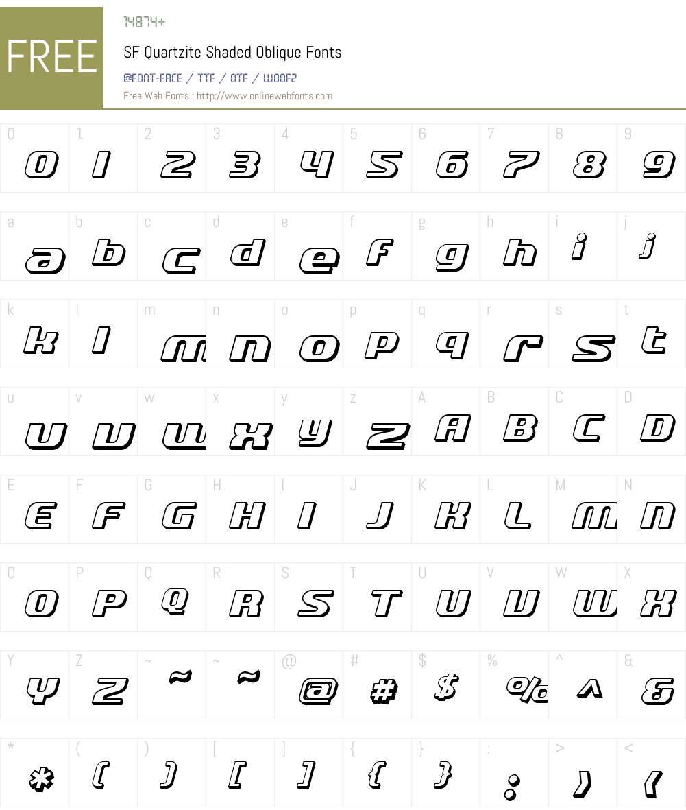 SF Quartzite Shaded Font Screenshots