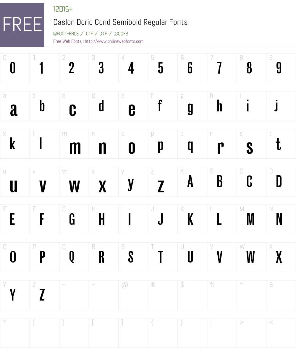 Caslon Doric Cond Semibold Font Screenshots