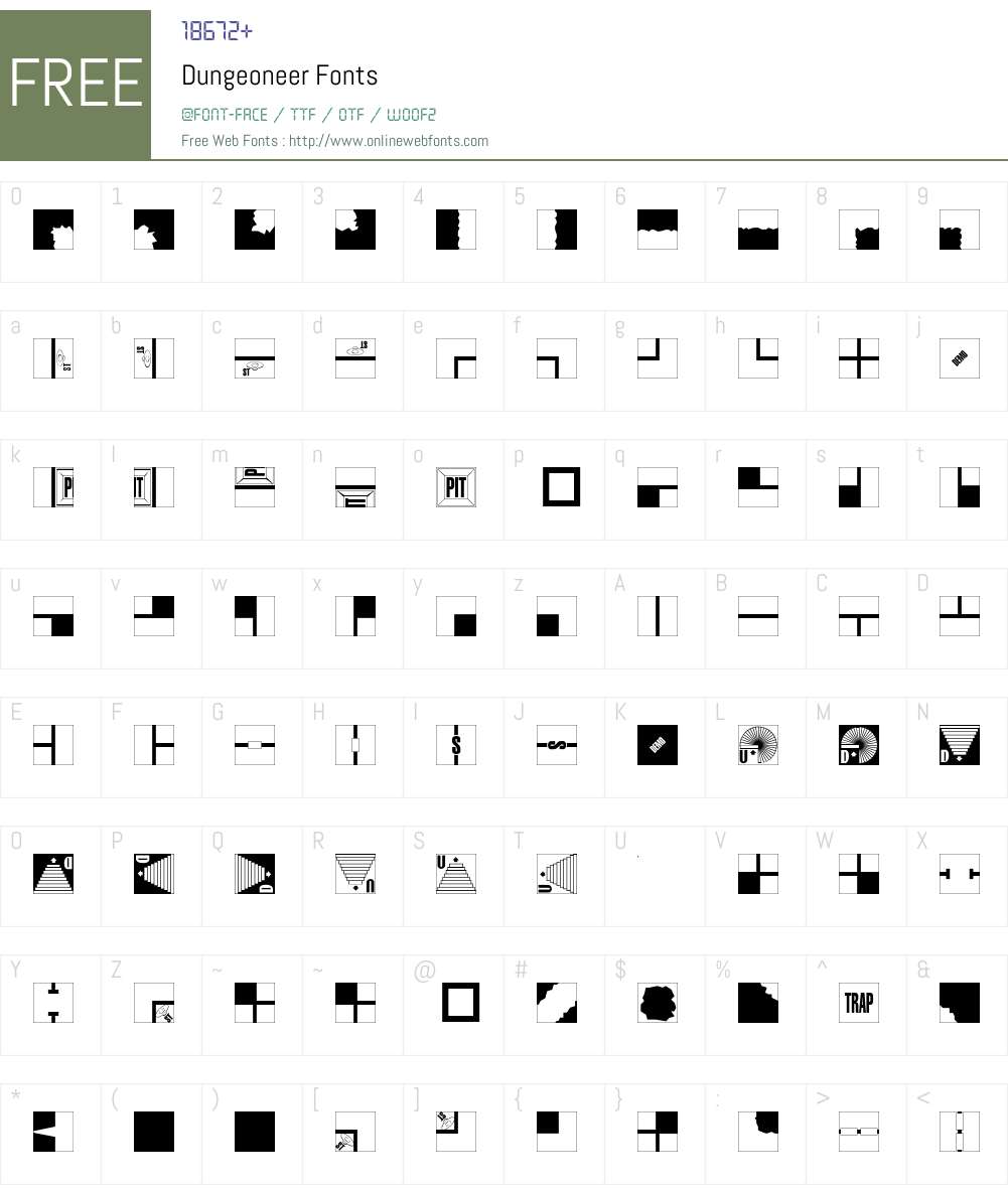 Dungeoneer Font Screenshots
