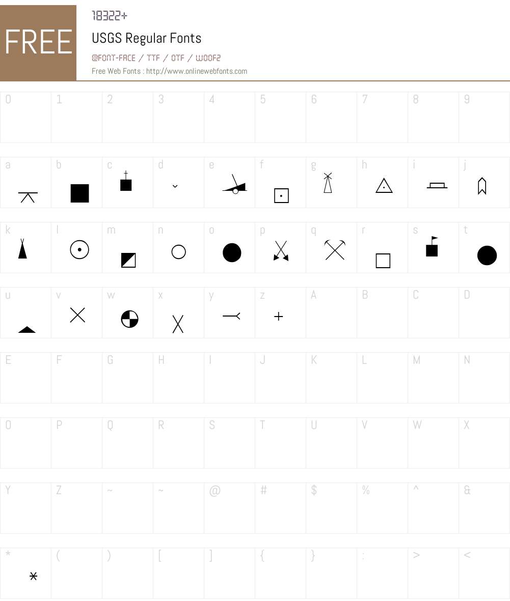 USGS Font Screenshots