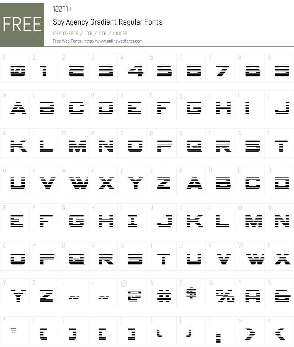 Spy Agency Gradient Font Screenshots