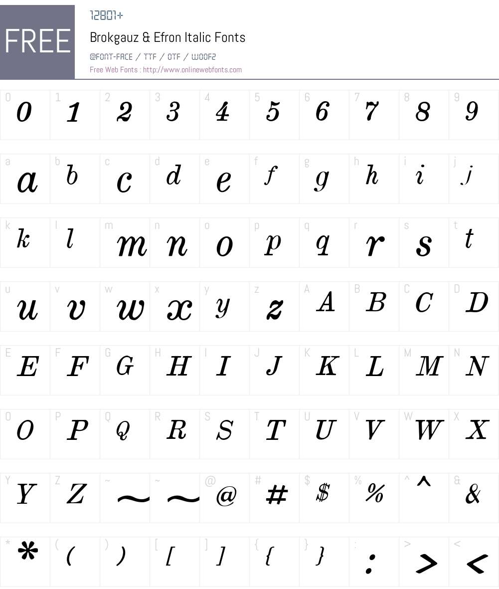 Brokgauz & Efron Font Screenshots