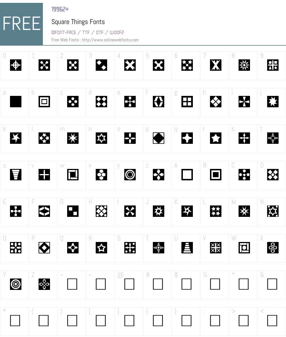 Square Things Font Screenshots
