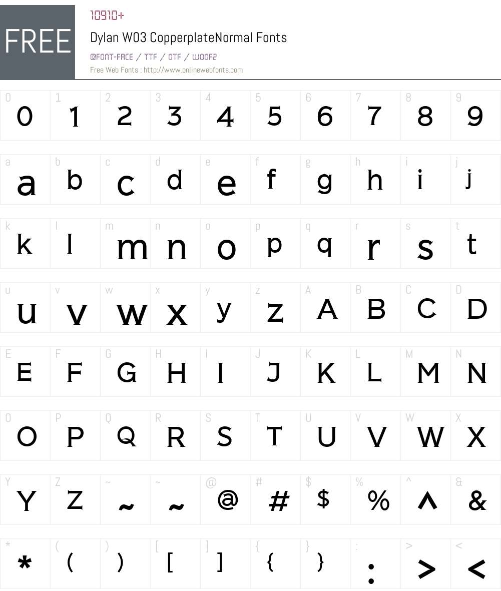 Dylan Copperplate Font Screenshots