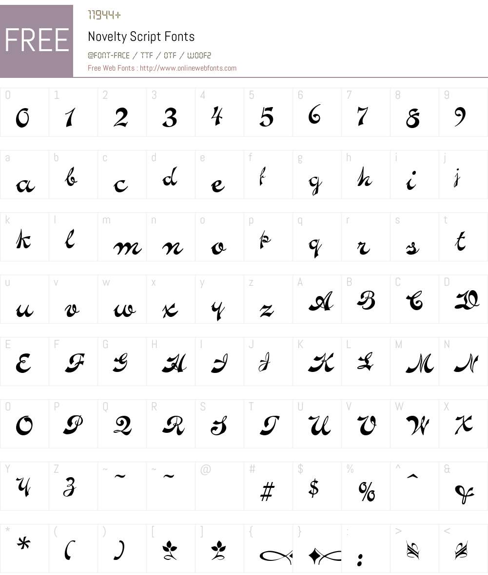 Novelty Script Font Screenshots