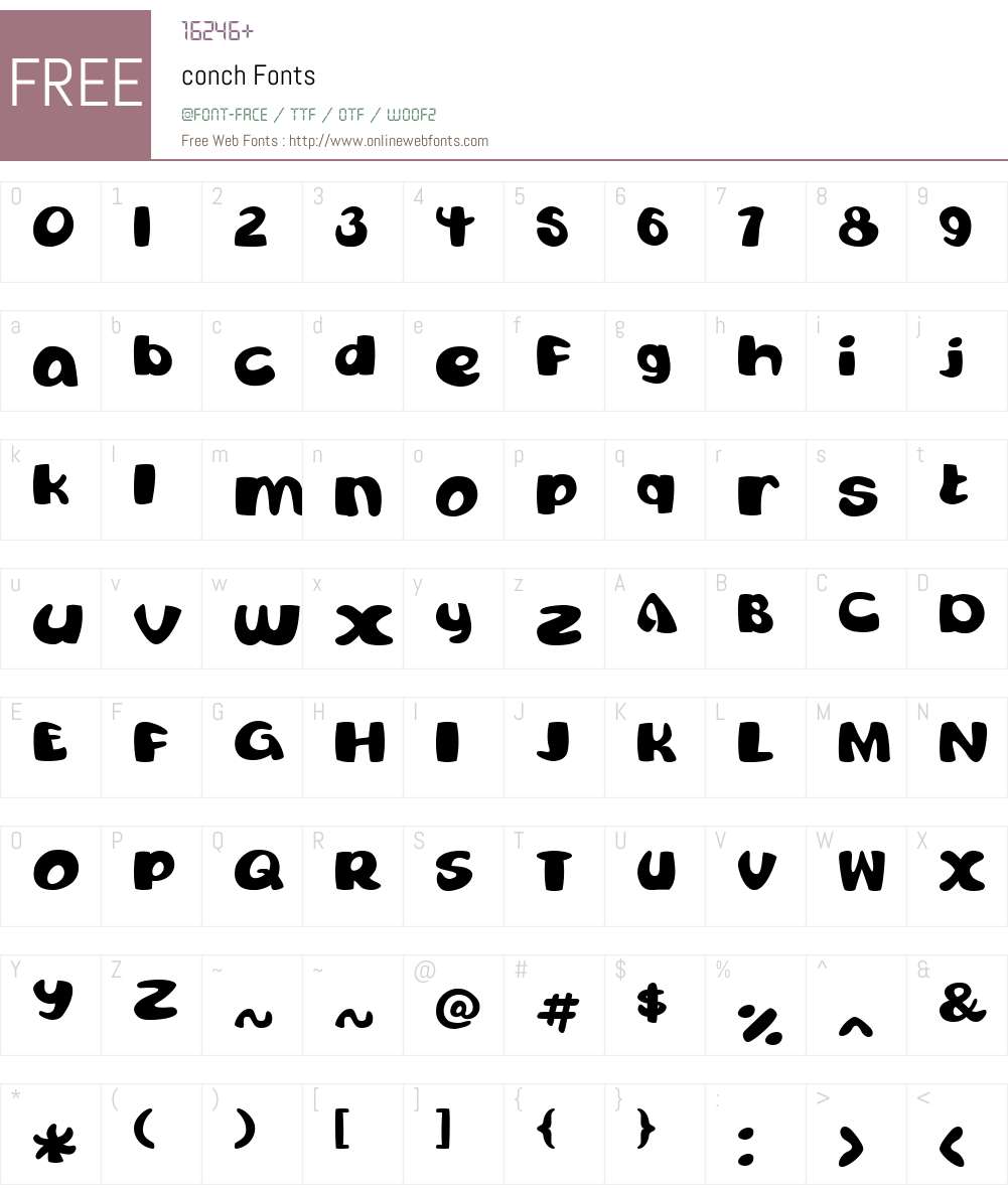 conch Font Screenshots
