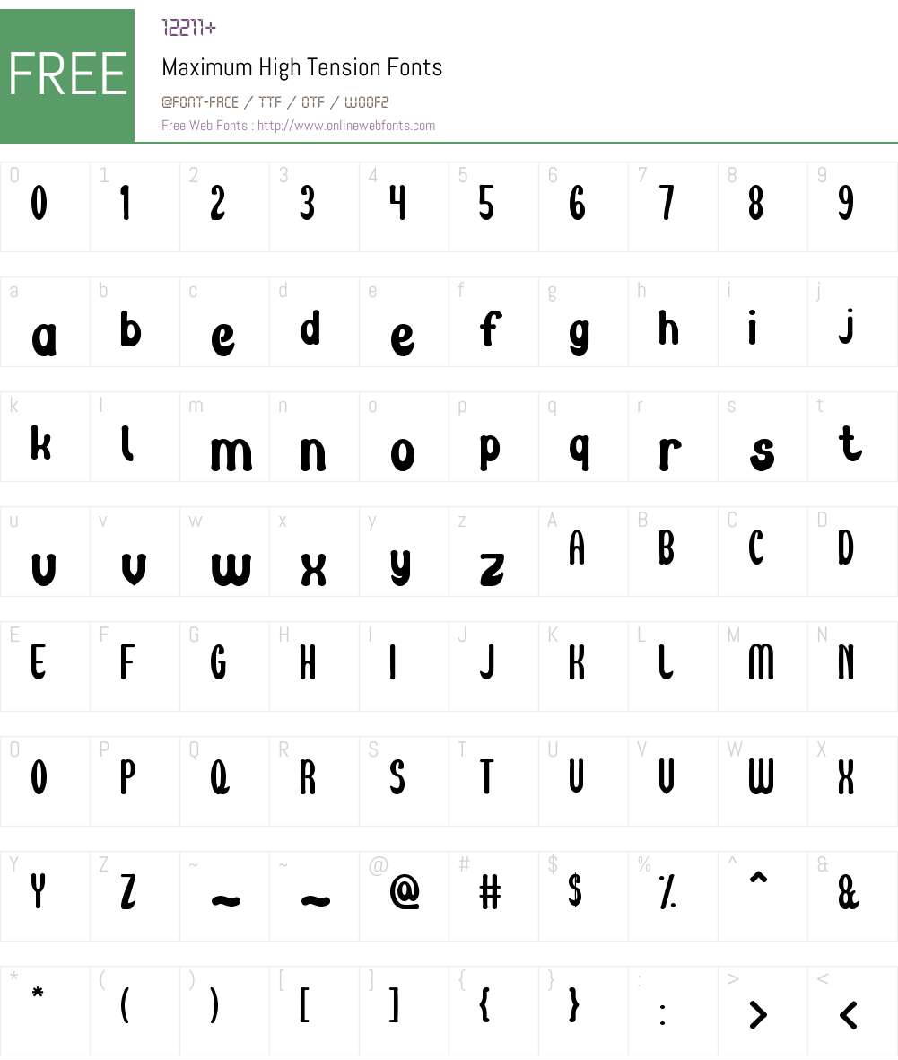 Maximum High Tension Font Screenshots