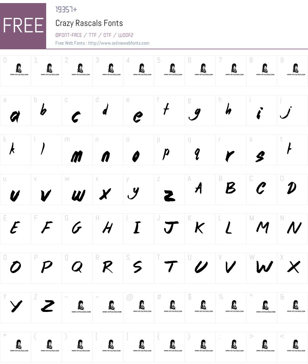 Crazy Rascals Font Screenshots