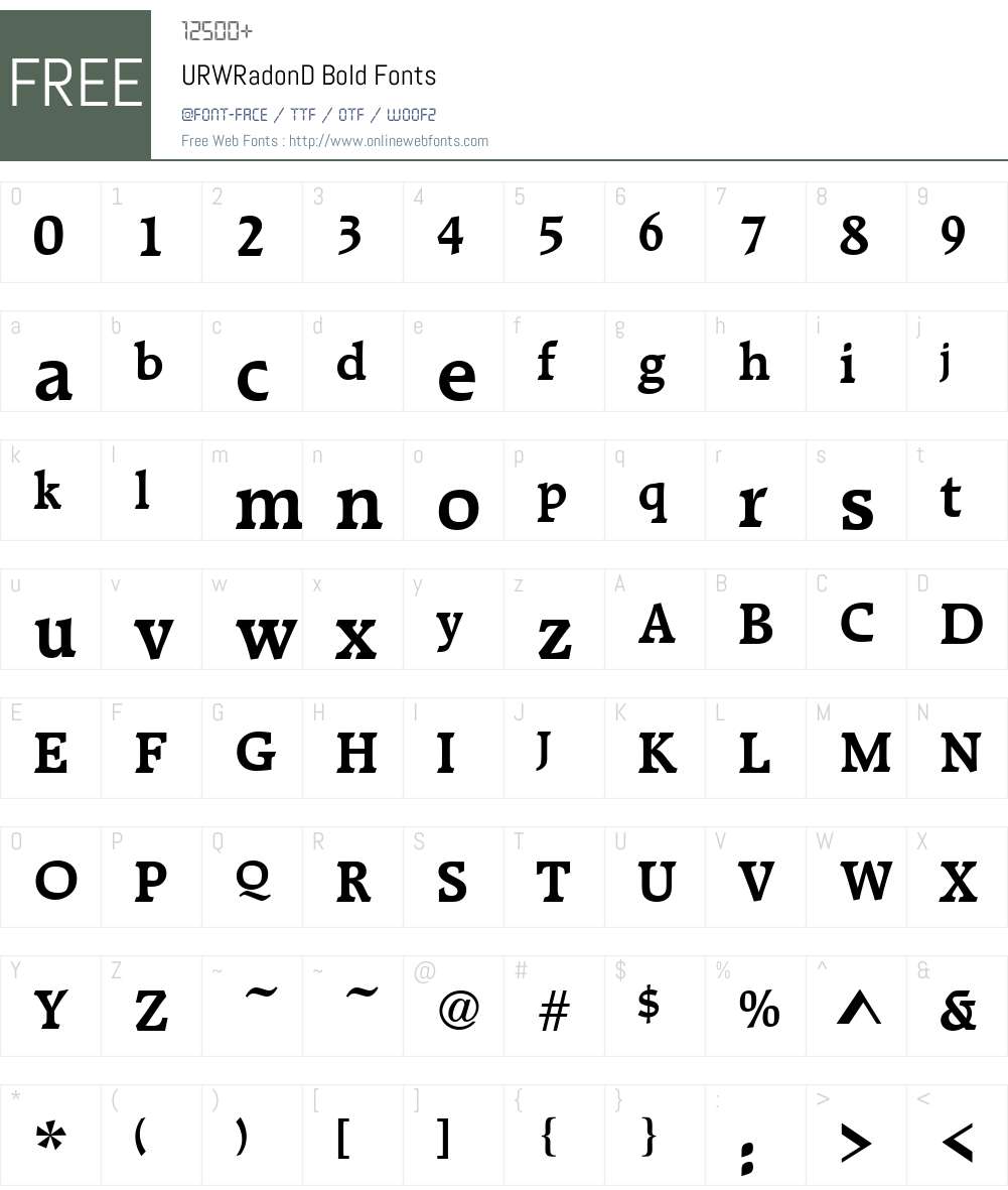 URWRadonD Font Screenshots