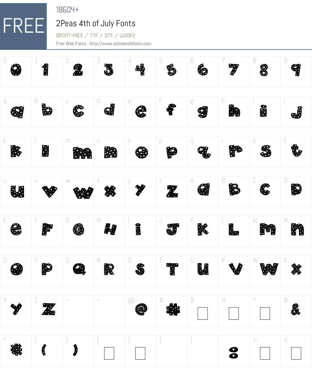 2Peas 4th of July Font Screenshots