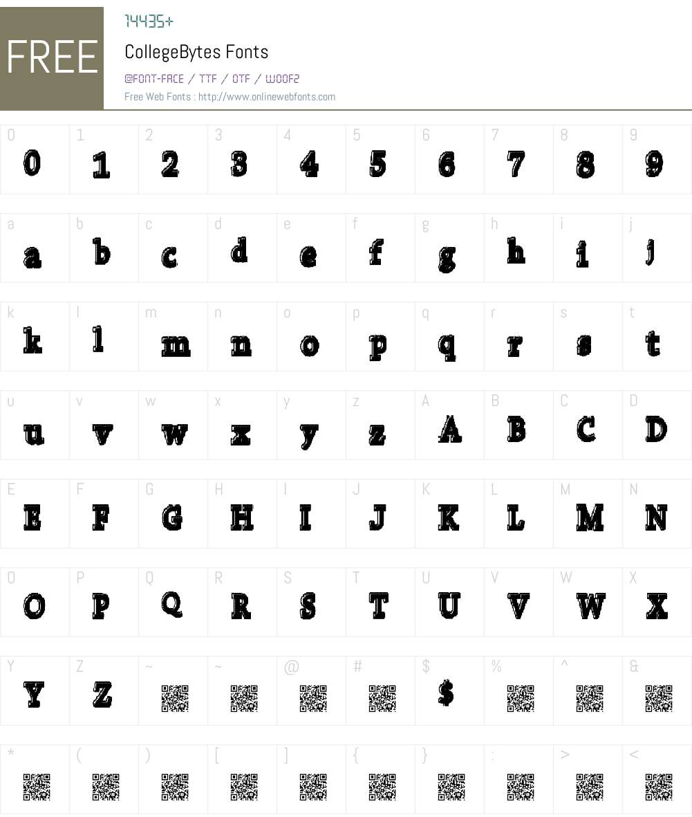 CollegeBytes Font Screenshots