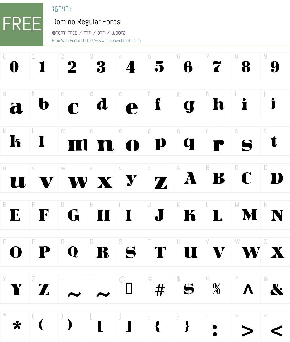 Domino Font Screenshots