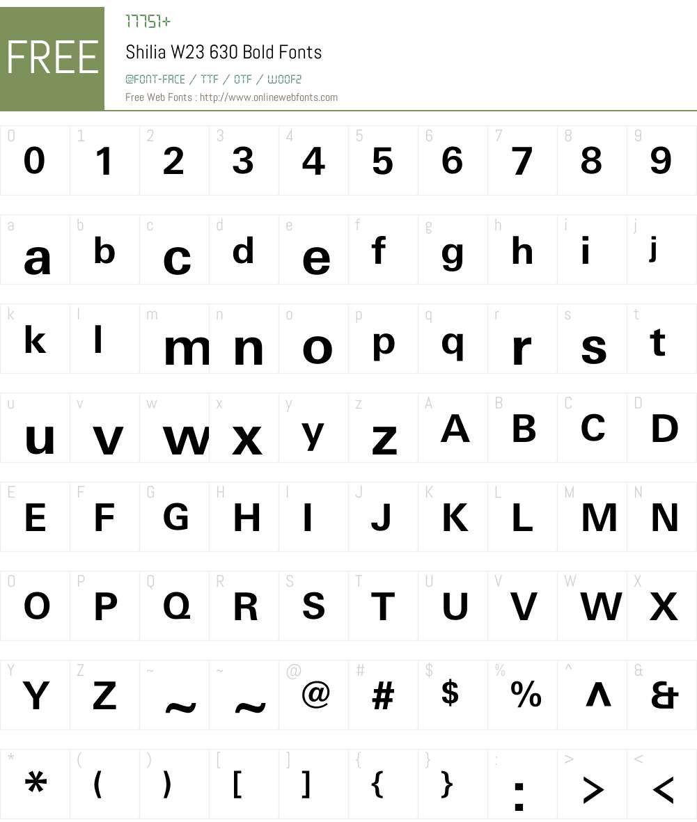 ShiliaW23-630Bold Font Screenshots