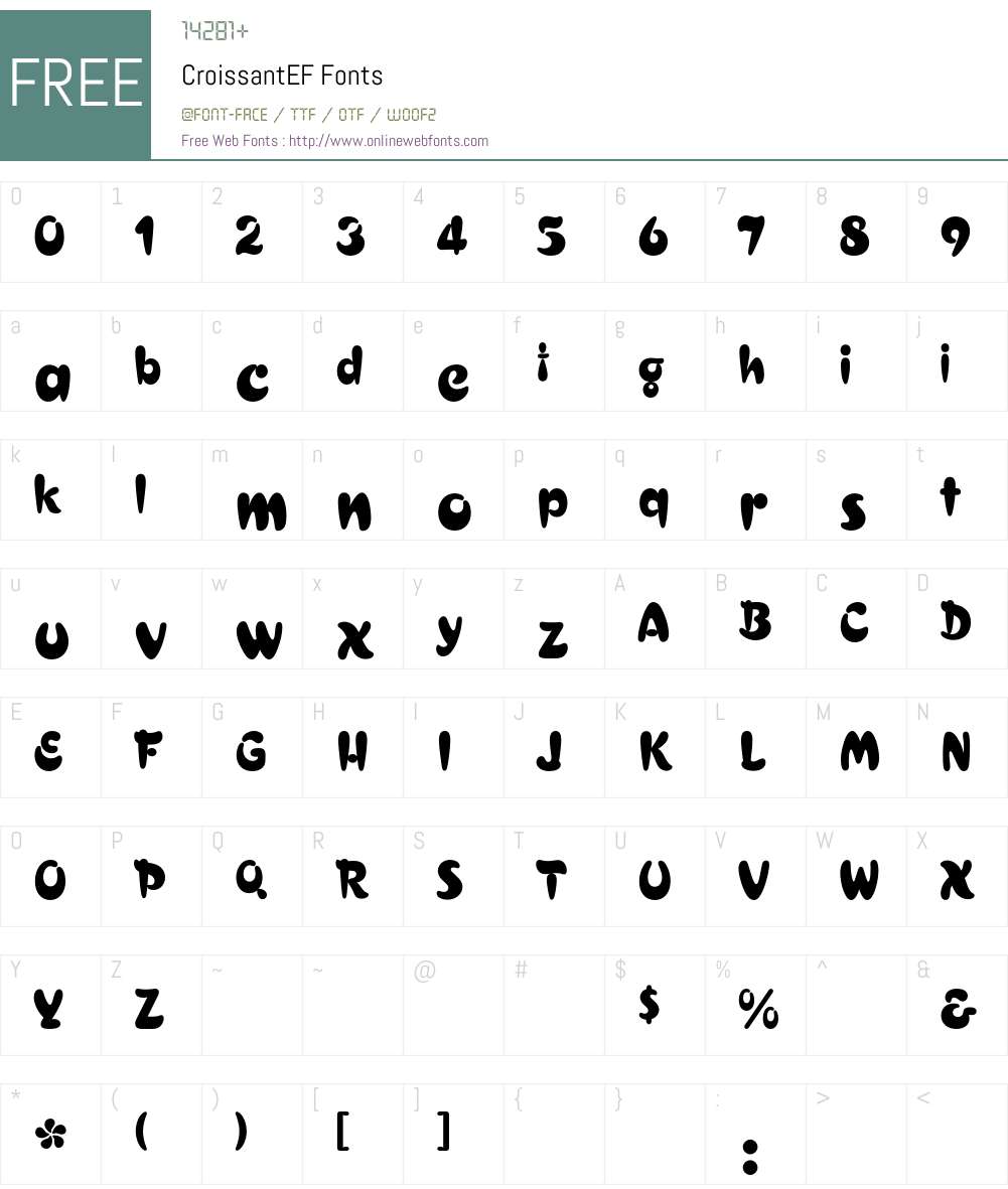 CroissantEF Font Screenshots