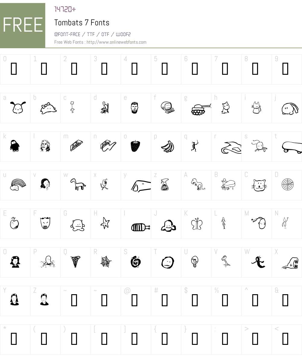 Tombats 7 Font Screenshots